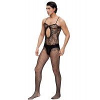 Men's Bodystocking, Spaghetti Strap, BLK, ONE SIZE